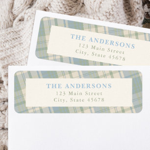 Blue and Green Plaid Return Address