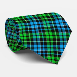 Blue and Green Plaid Tartan Black Tie