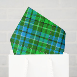 Blue and Green Plaid Tartan Green  Tissue Paper