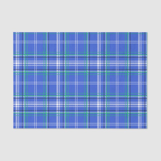 Blue and Green Plaid Tissue Paper (Front)
