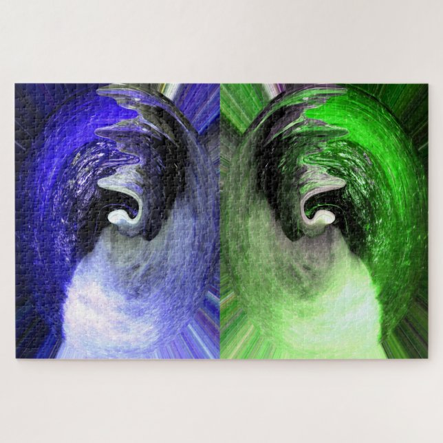 Blue and green planets art jigsaw puzzle (Horizontal)