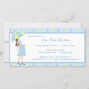 Blue And Green Polka Dots Baby Shower Invitation