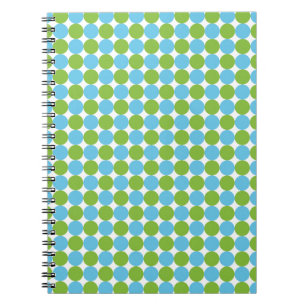 Blue and green polka dots pattern notebook