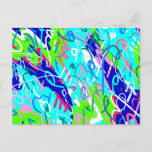 Blue and Green Pop Art  Postcard