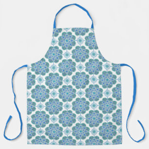  Blue and green print Apron 