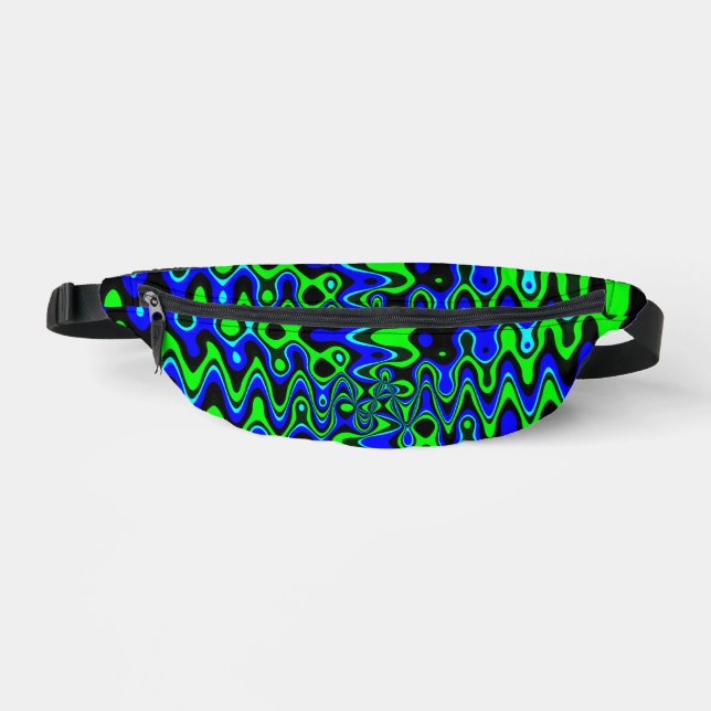 Blue and Green Psychedelic   Bum Bags (Front)