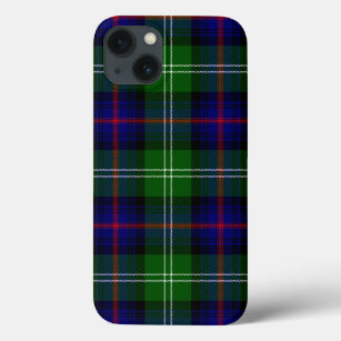 Blue and Green Scottish Clan Sutherland Tartan iPhone 13 Case