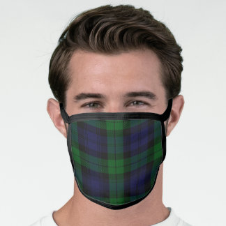 Blue And Green Scottish Sunderland Tartan Check Face Mask