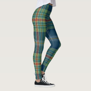 Blue and Green Scottish Tartan Plaid Leggings