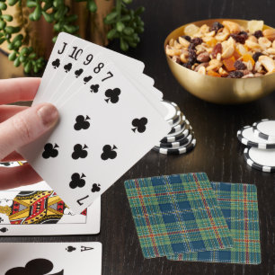 Blue and Green Scottish Tartan Plaid Playing Cards