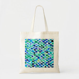 Blue and Green Sea Glass Mosaic Tote Bag