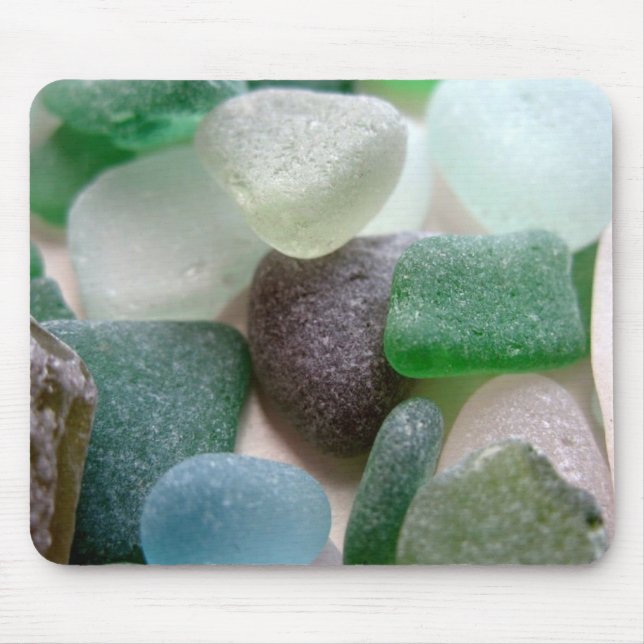 Blue and Green Sea Glass Mouse Mat (Front)