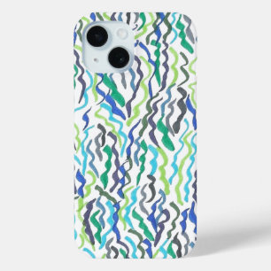 Blue and Green Seaweed iPhone 15 Case