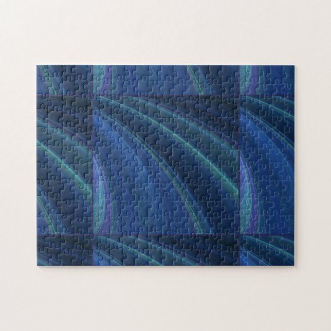 Blue And Green Soft Sand Waves Jigsaw Puzzle (Horizontal)