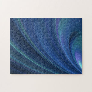 Blue And Green Soft Sand Waves Jigsaw Puzzle