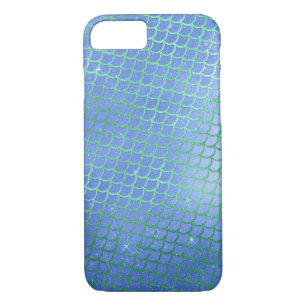 Blue and Green Sparkle Mermaid Scales Pattern iPhone 8/7 Case