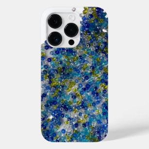 Blue And Green Spilled Seed Beads Case-Mate iPhone 14 Pro Case