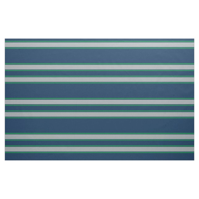 Blue and Green Sports Stripes Fabric (Fat Quarter)