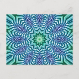 Blue And Green Star Flower Postcard