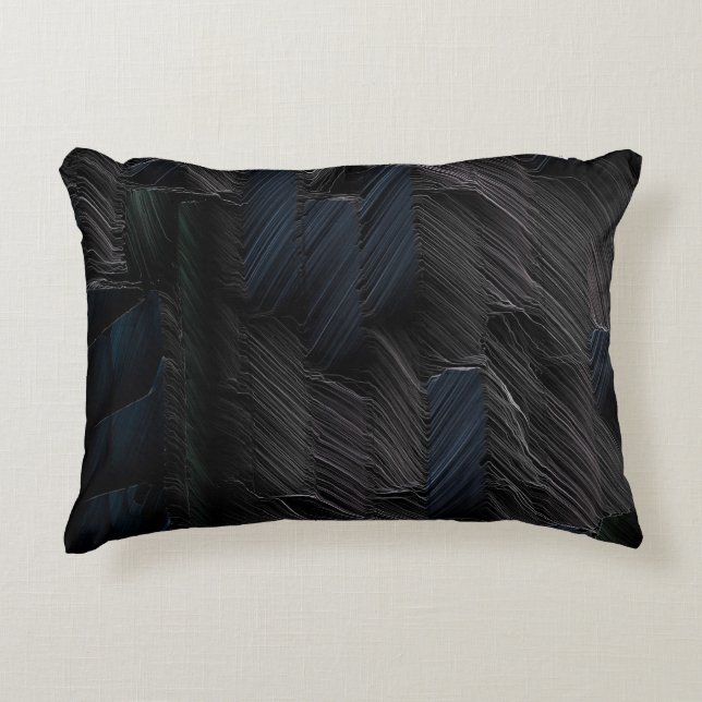 Blue and green sticks on blue plastic container decorative cushion (Front)