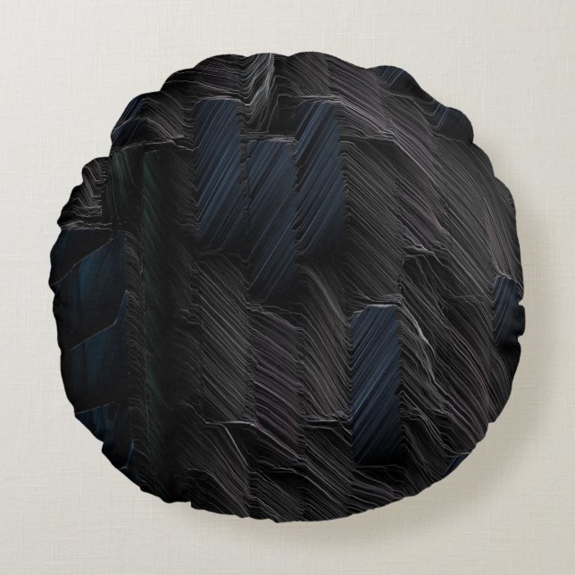 Blue and green sticks on blue plastic container round cushion (Front)