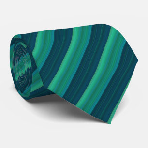 Blue and Green Striped Pattern Tie