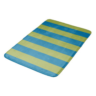 Blue and Green Stripes Bath Mat
