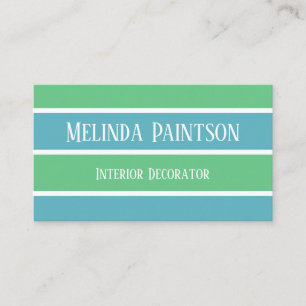 Blue and Green Stripes Business Card