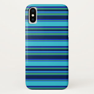 Blue and green stripes iPhone x case