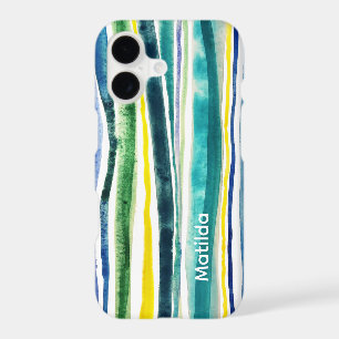 Blue and green stripes Case-Mate iPhone case
