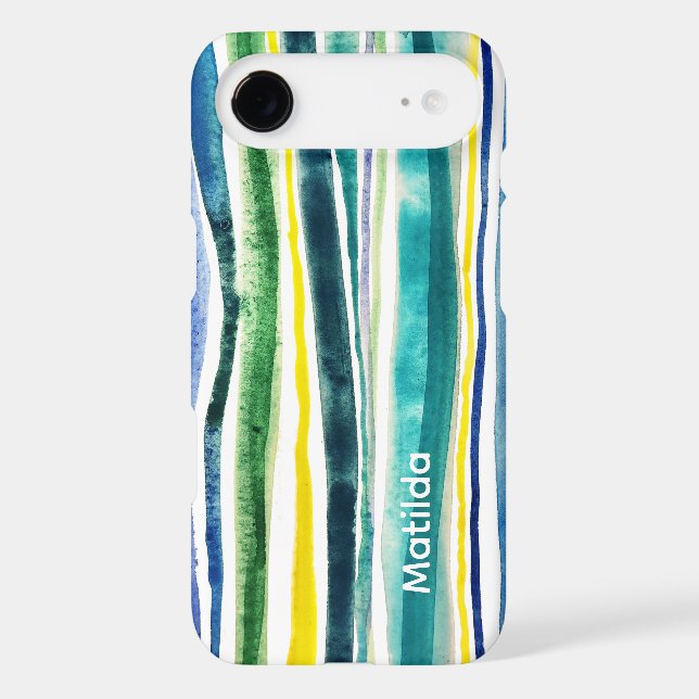 Blue and green stripes Case-Mate iPhone case (Back)