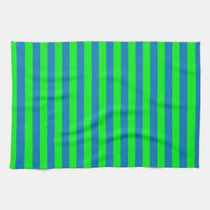 Blue and Green Stripes Design Tea Towel