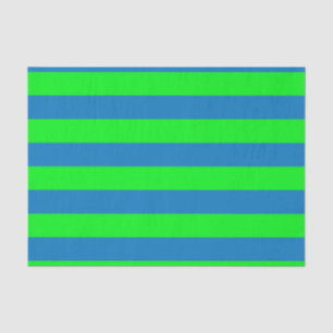 Blue and Green Stripes Design Tissue Paper
