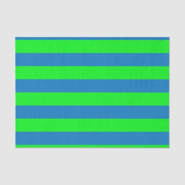Blue and Green Stripes Design Tissue Paper (Front)