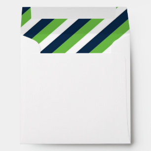 Blue and Green Stripes Envelope Liner - Preppy