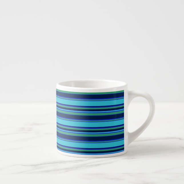 Blue and green stripes espresso cup (Right)