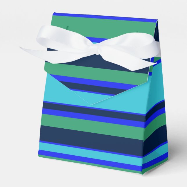 Blue and green stripes favour box (Front Side)