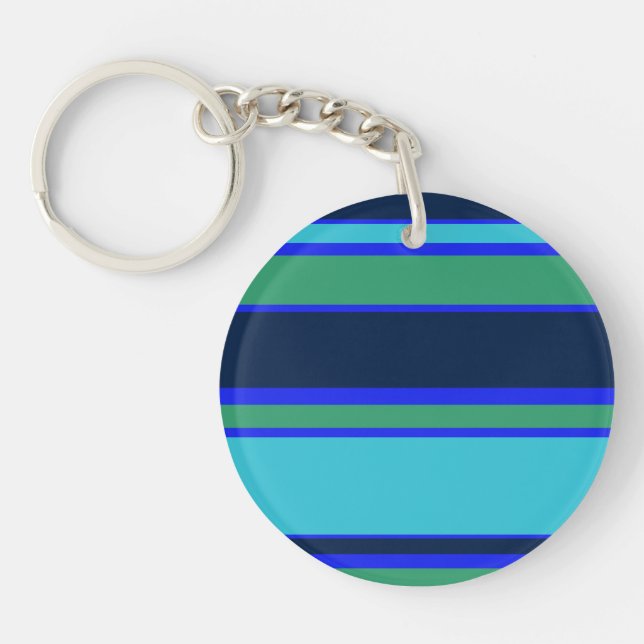 Blue and green stripes key ring (Front)