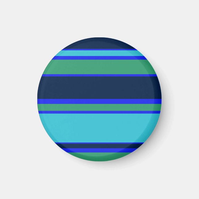 Blue and green stripes magnet (Front)