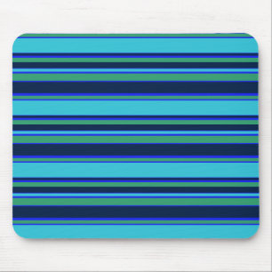 Blue and green stripes mouse mat