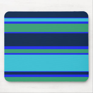 Blue and green stripes mouse mat