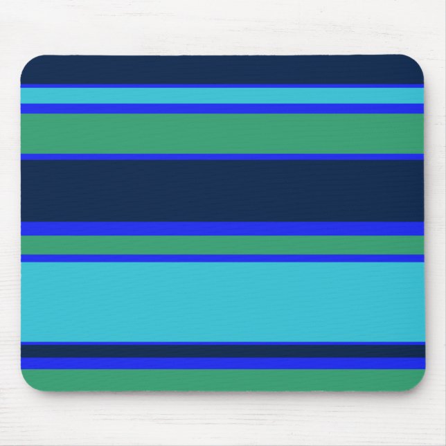 Blue and green stripes mouse mat (Front)