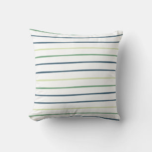 Blue and Green Stripes Pattern/Print Cushion