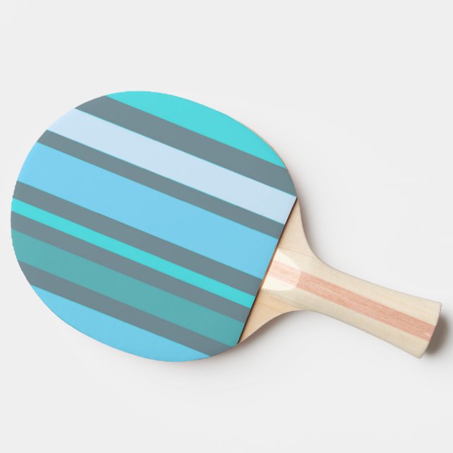 Blue and Green Stripes Ping Pong Paddle (Side)