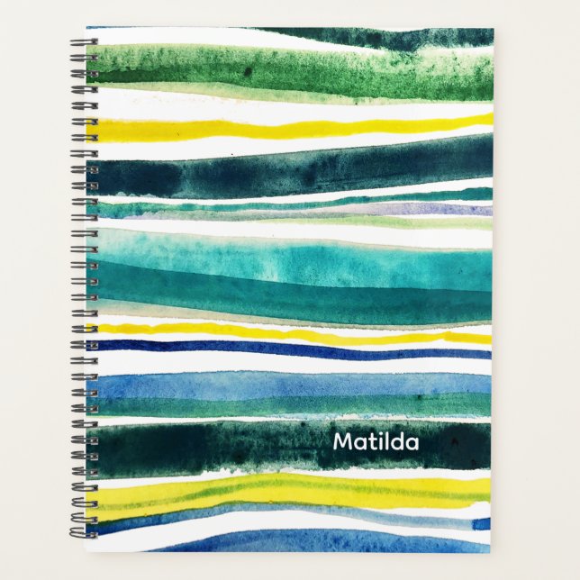 Blue and green stripes planner (Front)