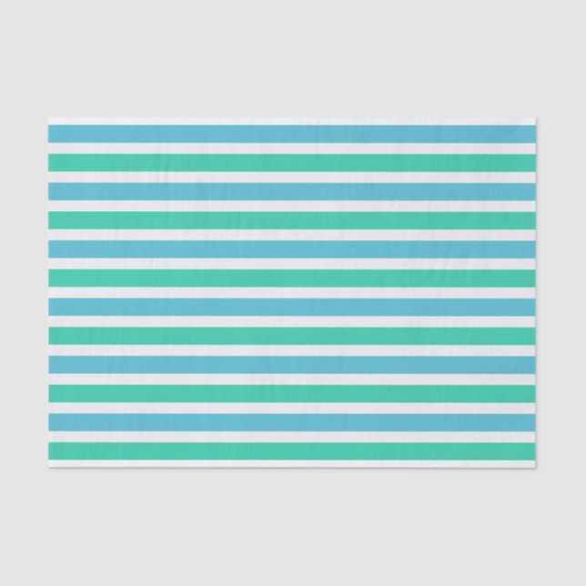 Blue and Green Stripes Tissue Paper (Front)