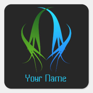 Blue and Green Swirls Sticker