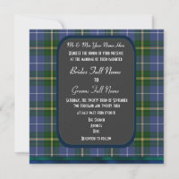 Blue and green tartan plaid wedding