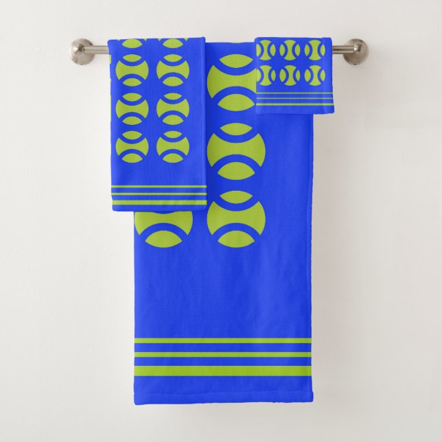Blue💙 and green 💚tennis🎾 bath towel set (Insitu)