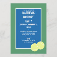 Blue and Green Tennis Court and Balls Party